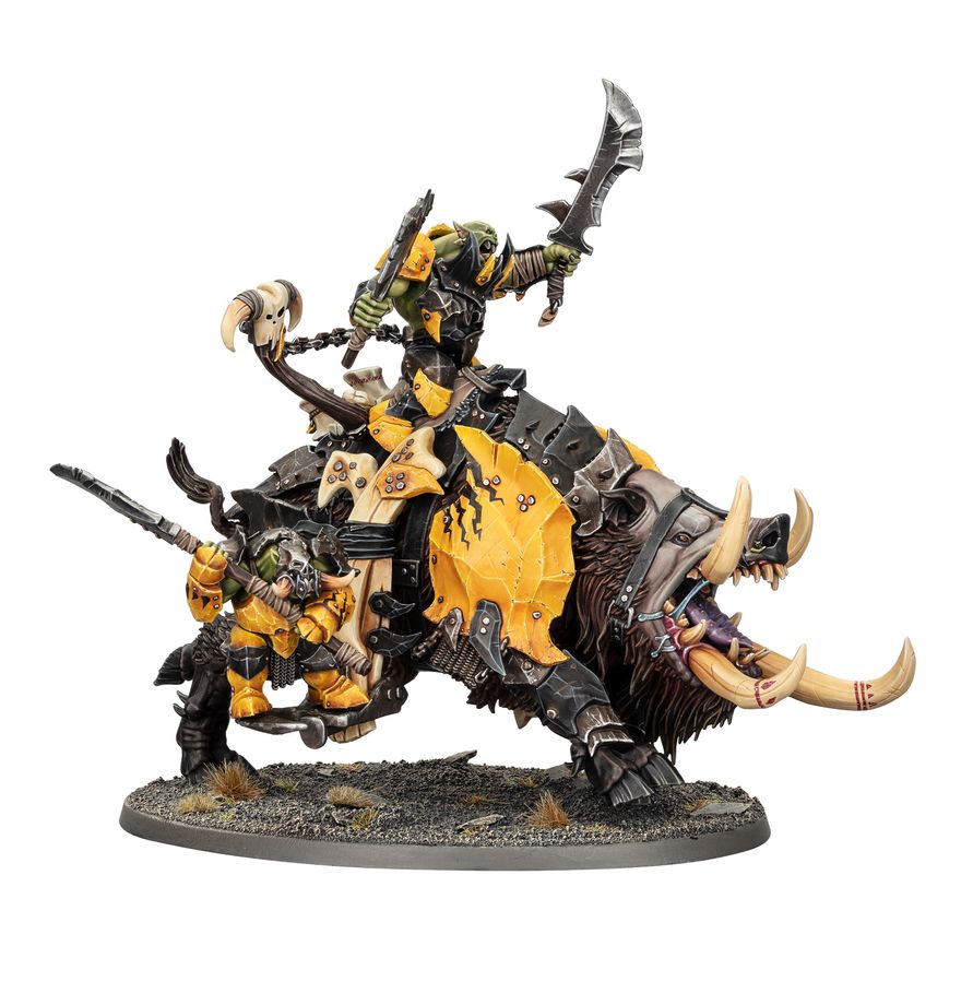 Orruk Warclans : Kroboss Sur Gueule-Ki-Grogn'/Kreveurs sur Gueule-ki-grogn’/Gueule-ki-grogn’ avec Ékip’ de Hacheurs