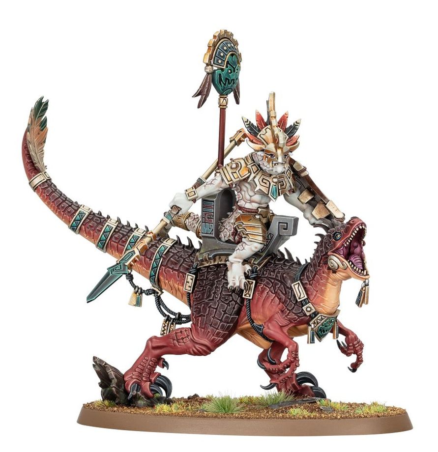 Seraphon : Vétéran Scarifié Saurus Sur Aggradon