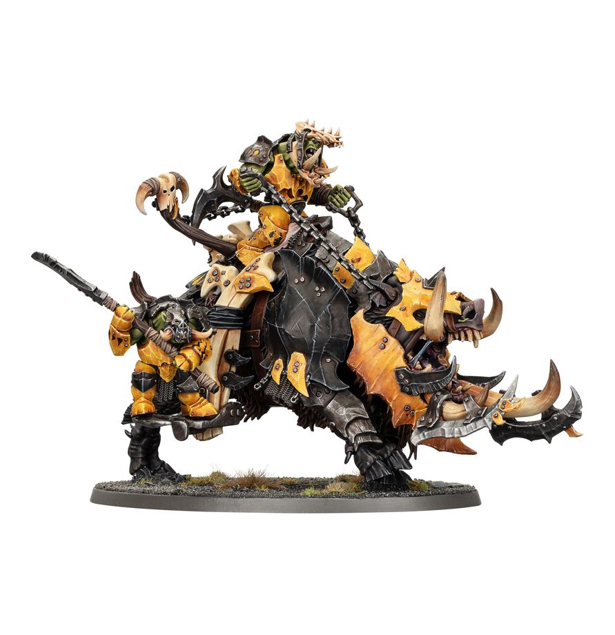 Orruk Warclans : Kroboss Sur Gueule-Ki-Grogn'/Kreveurs sur Gueule-ki-grogn’/Gueule-ki-grogn’ avec Ékip’ de Hacheurs