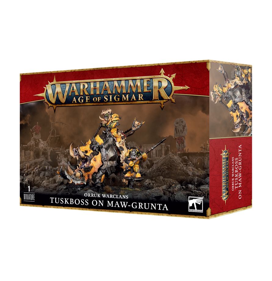 Orruk Warclans : Kroboss Sur Gueule-Ki-Grogn'/Kreveurs sur Gueule-ki-grogn’/Gueule-ki-grogn’ avec Ékip’ de Hacheurs