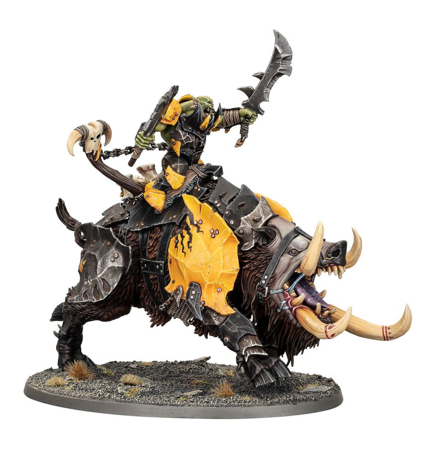 Orruk Warclans : Kroboss Sur Gueule-Ki-Grogn'/Kreveurs sur Gueule-ki-grogn’/Gueule-ki-grogn’ avec Ékip’ de Hacheurs