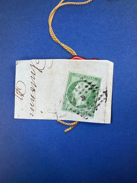 Timbre France Empire 5c N°12a Vert jaune