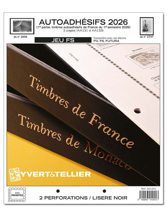 FRANCE AUTOADHESIFS FS : 2026 - 1ER SEMESTRE (JEUX SANS POCHETTES)