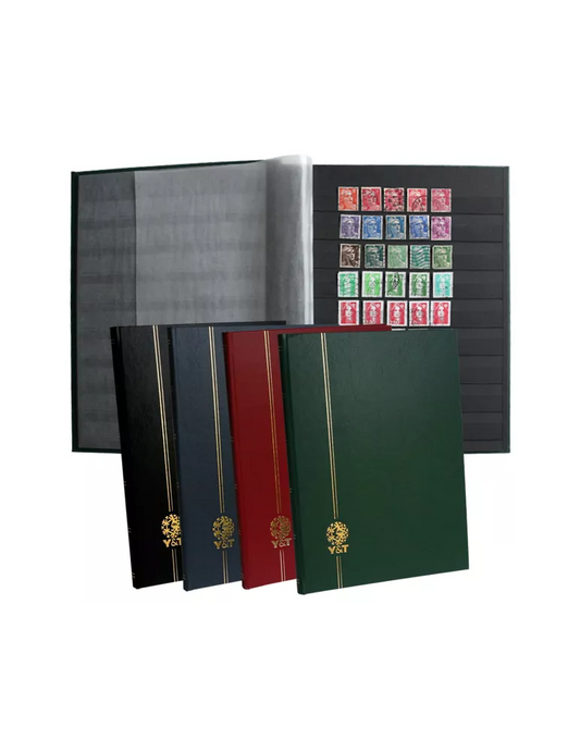 PERFECTA : Classeur fixe pour timbres (Grand modèle-Pages Noires-64p.)